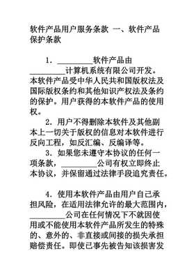 軟件產(chǎn)品與計算機系統(tǒng)服務用戶服務條款范本